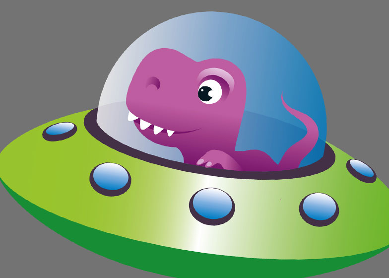Dino im Ufo